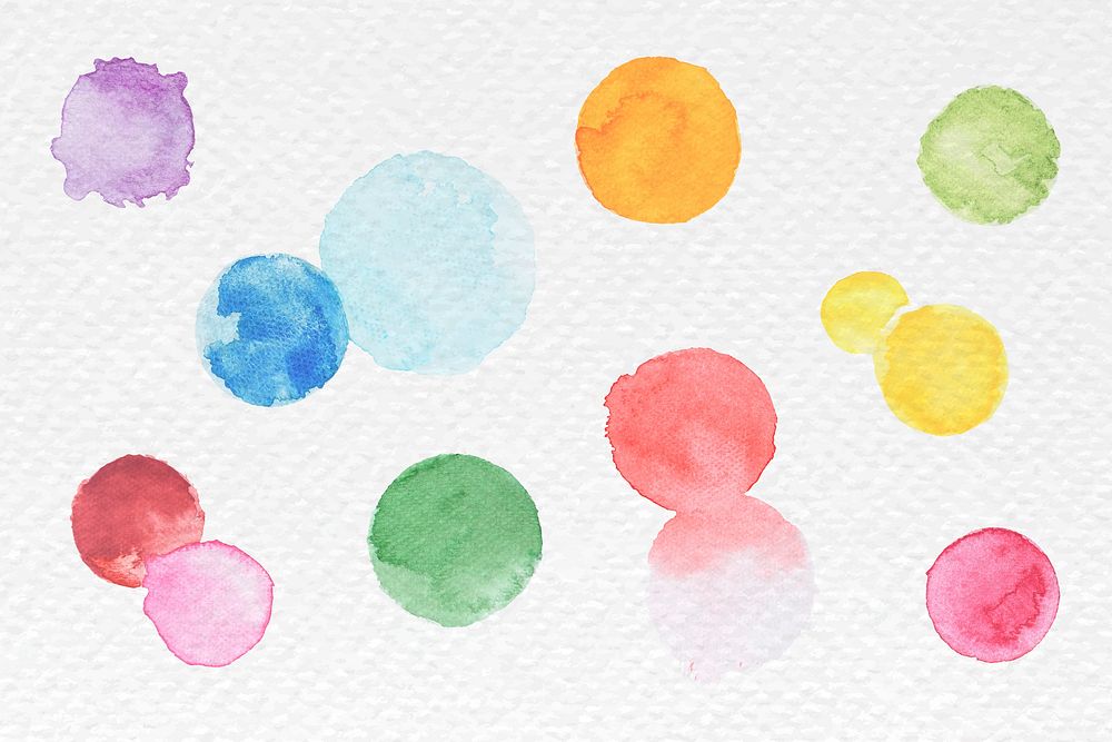 Colorful abstract watercolor blobs vector