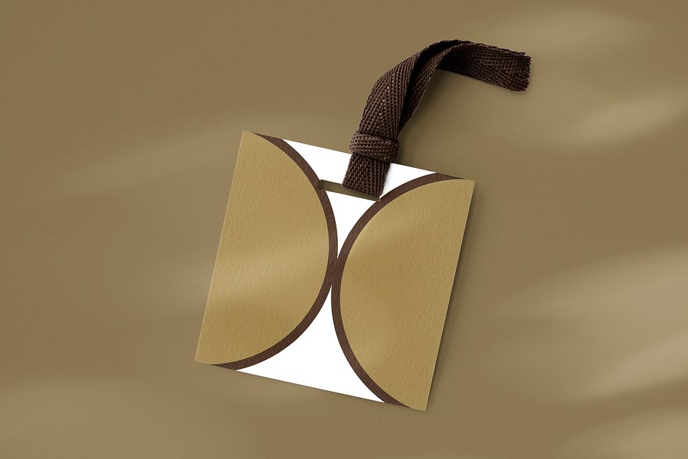 Abstract tag label, brown apparel branding