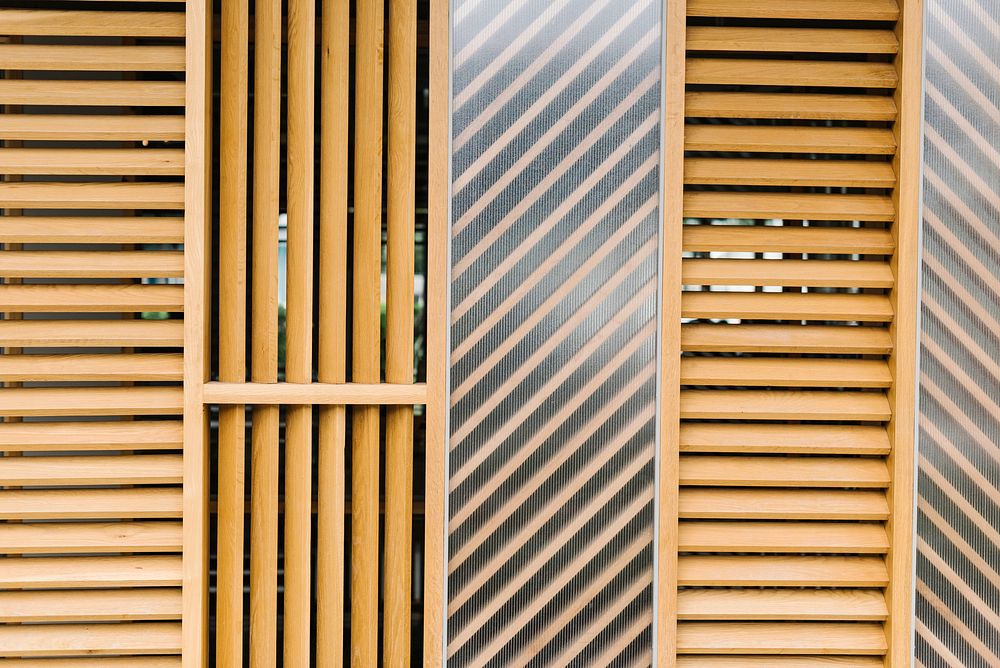 Wooden linear pattern design on a wall