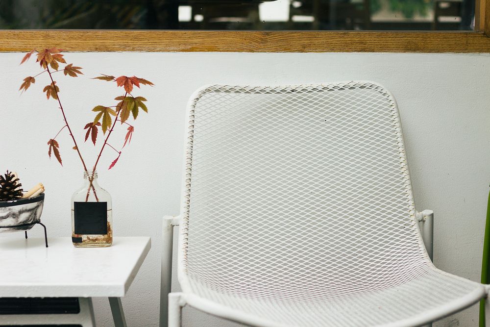 White empty chair in a cafe