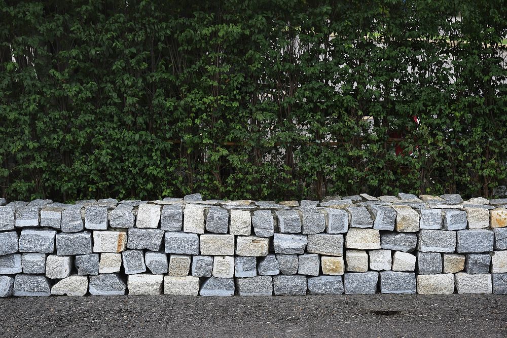 Wall of concrete blocks