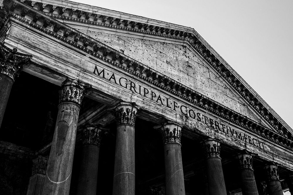 Black and white Pantheon in Rome