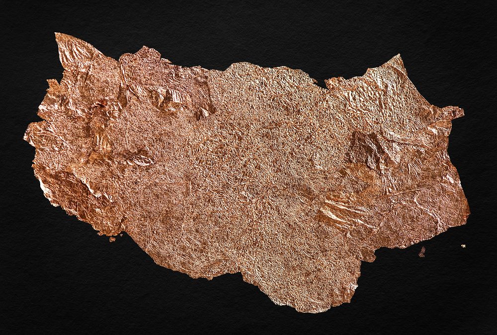 Shiny copper textured on black background