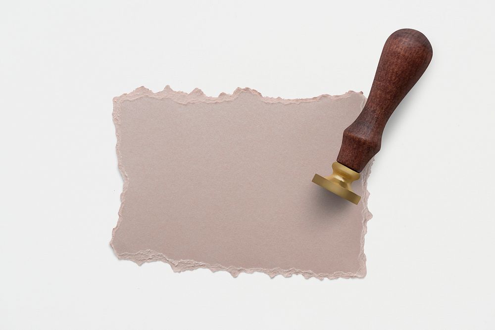 Blank craft paper with wax seal stamp