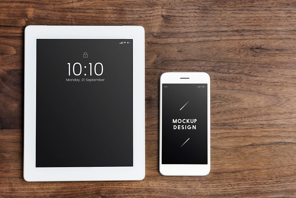 Digital devices screen mockup template