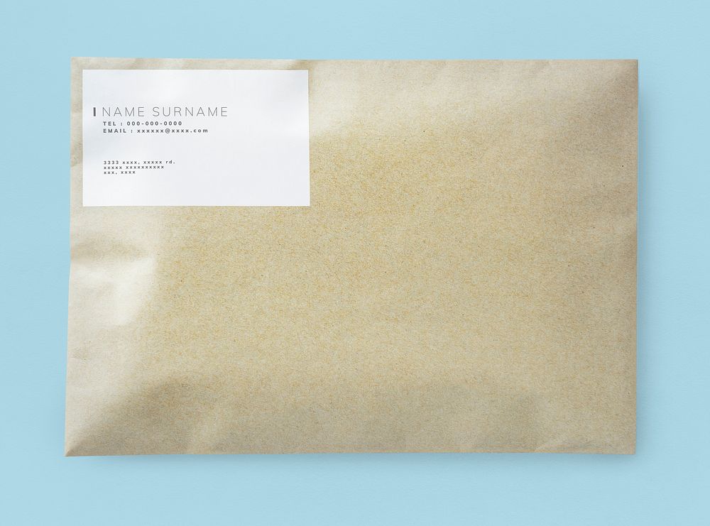 Natural brown paper envelope mockup