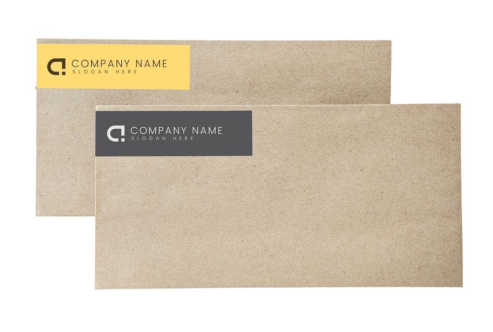Recycled natural paper envelope mockups