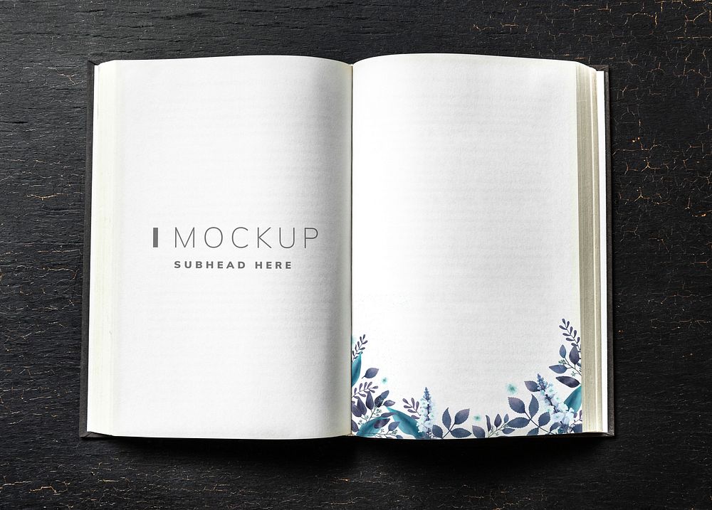 Floral guest book mockup on a table