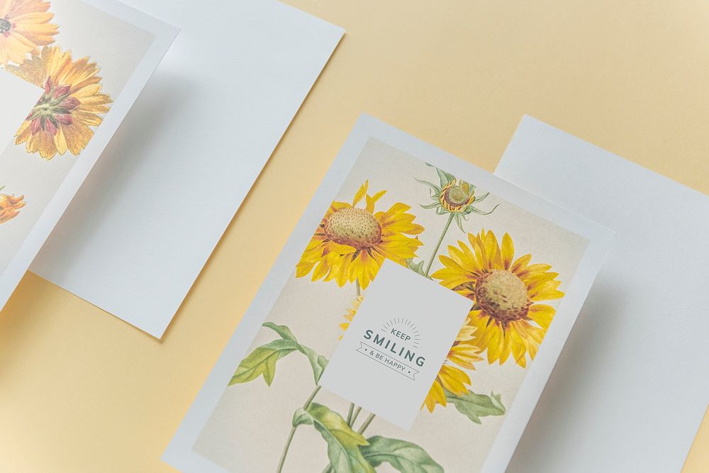 Keep smiling greeting card mockup