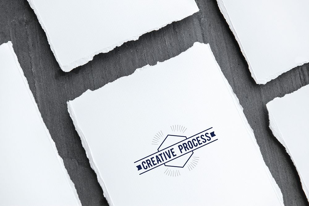 White ripped paper card mockups