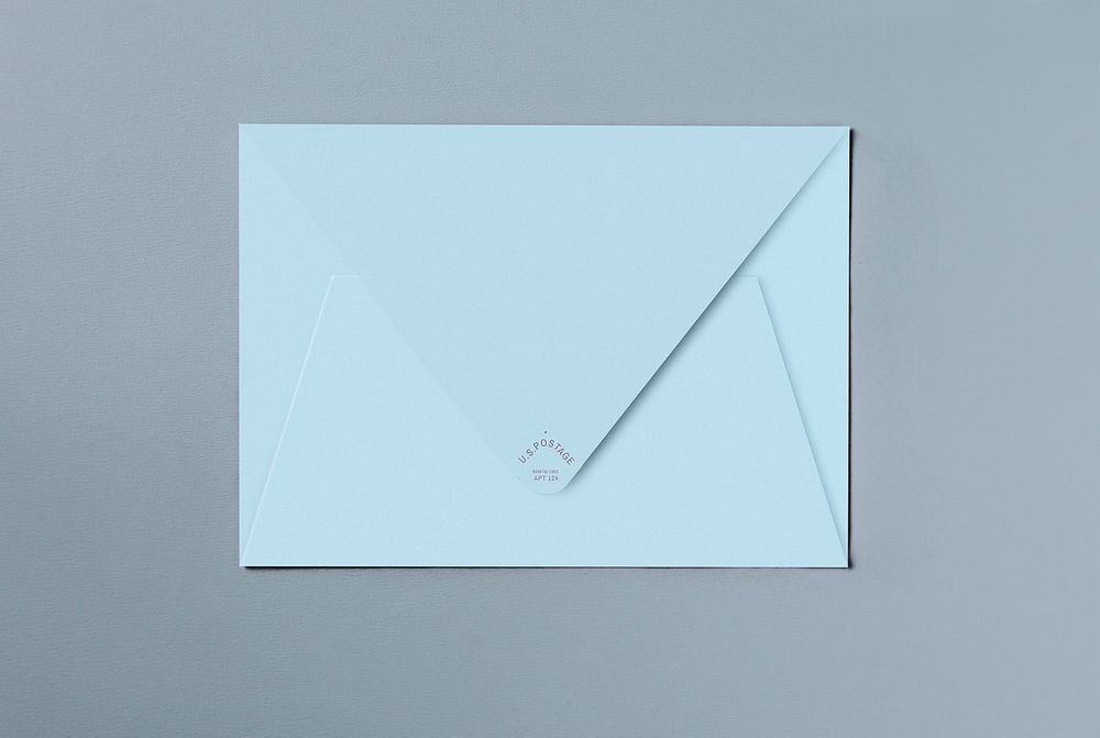 Card with blue envelope mockup