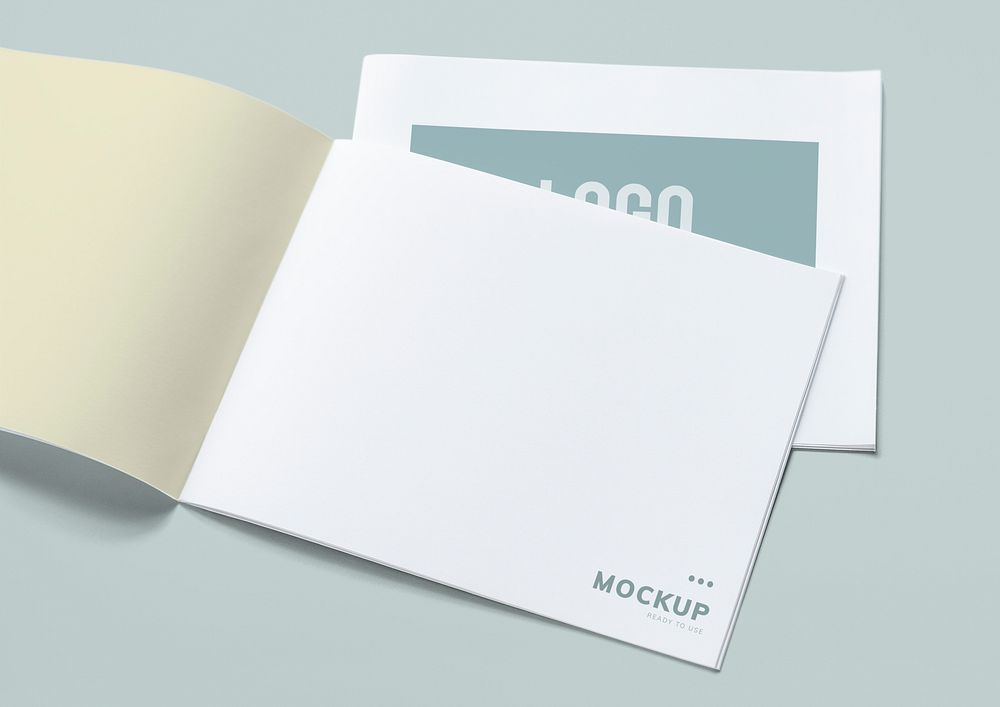 Two colorful pastel brochure mockups