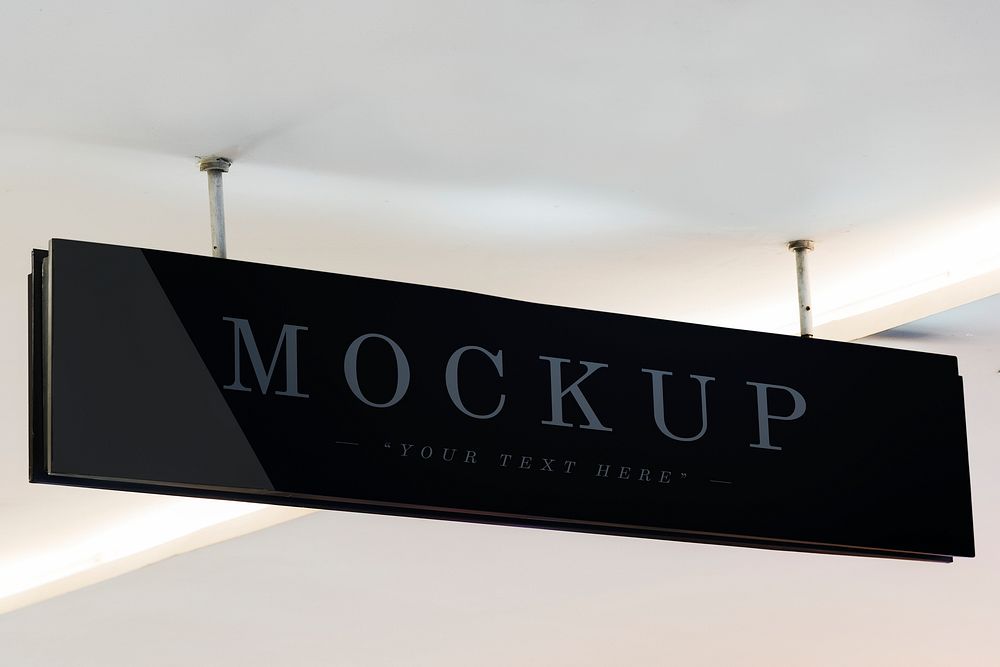 Mockup of a hanged signboard marker