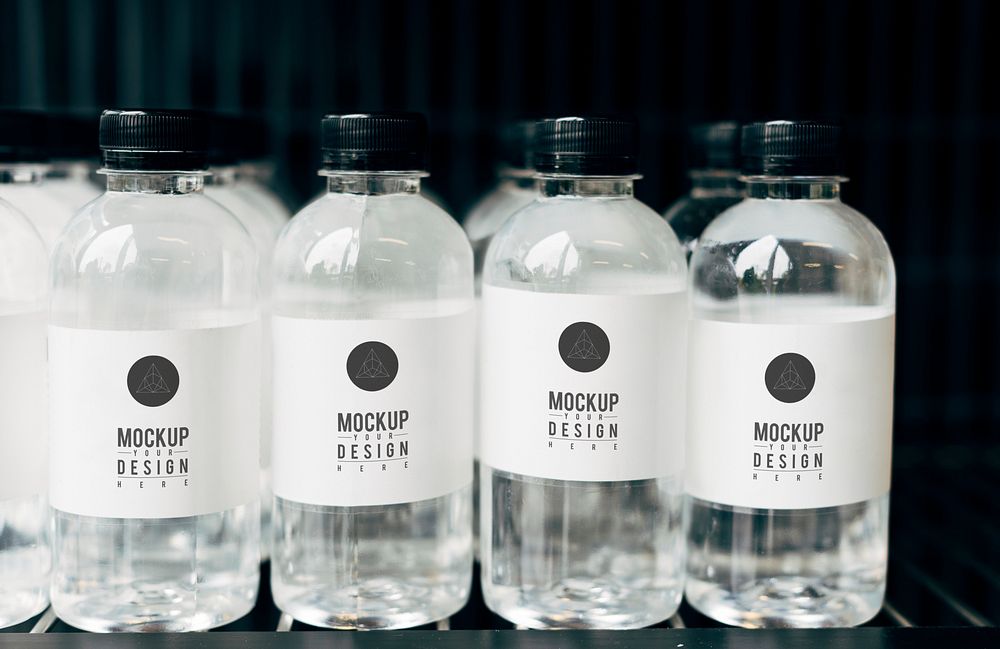 Mockup for mineral water bottles