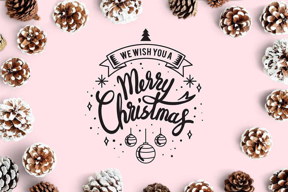 We wish you a Merry Christmas card mockup