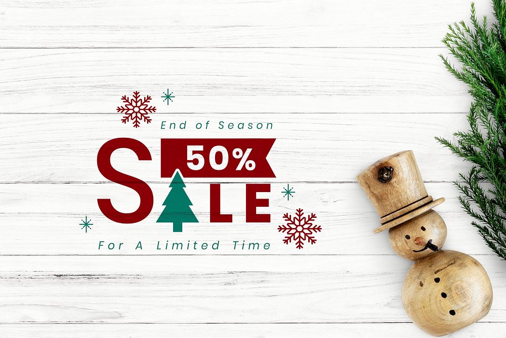 50% Christmas sale sign mockup