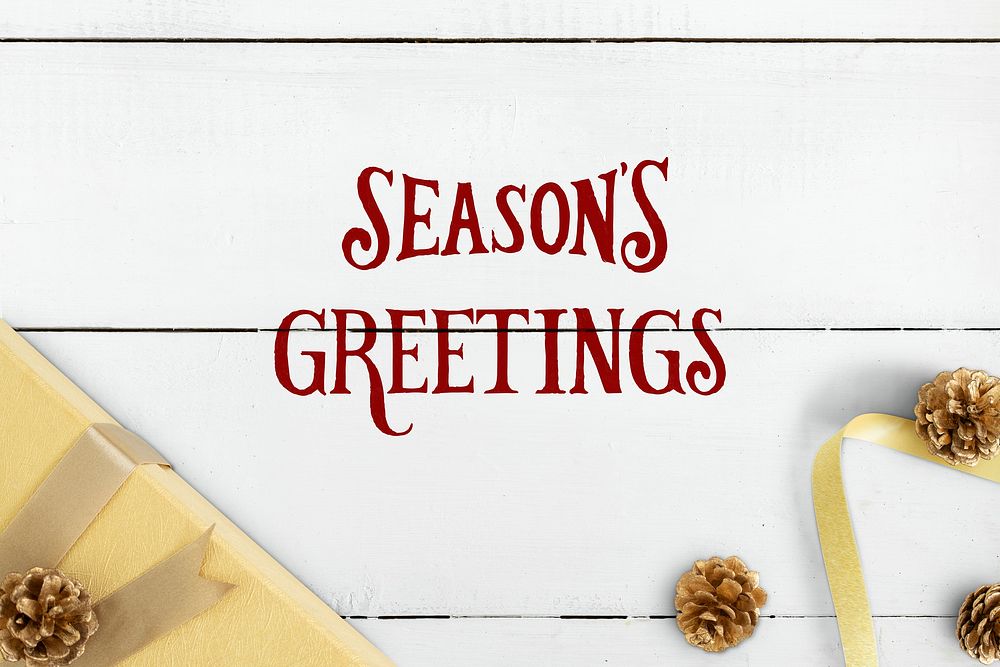 Seasons Greetings festive card mockup