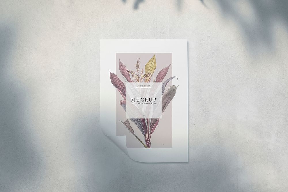Ready to use floral card mockup psd