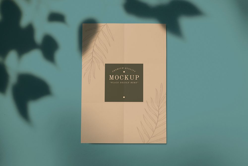 Premium quality card mockup with a leaf design psd