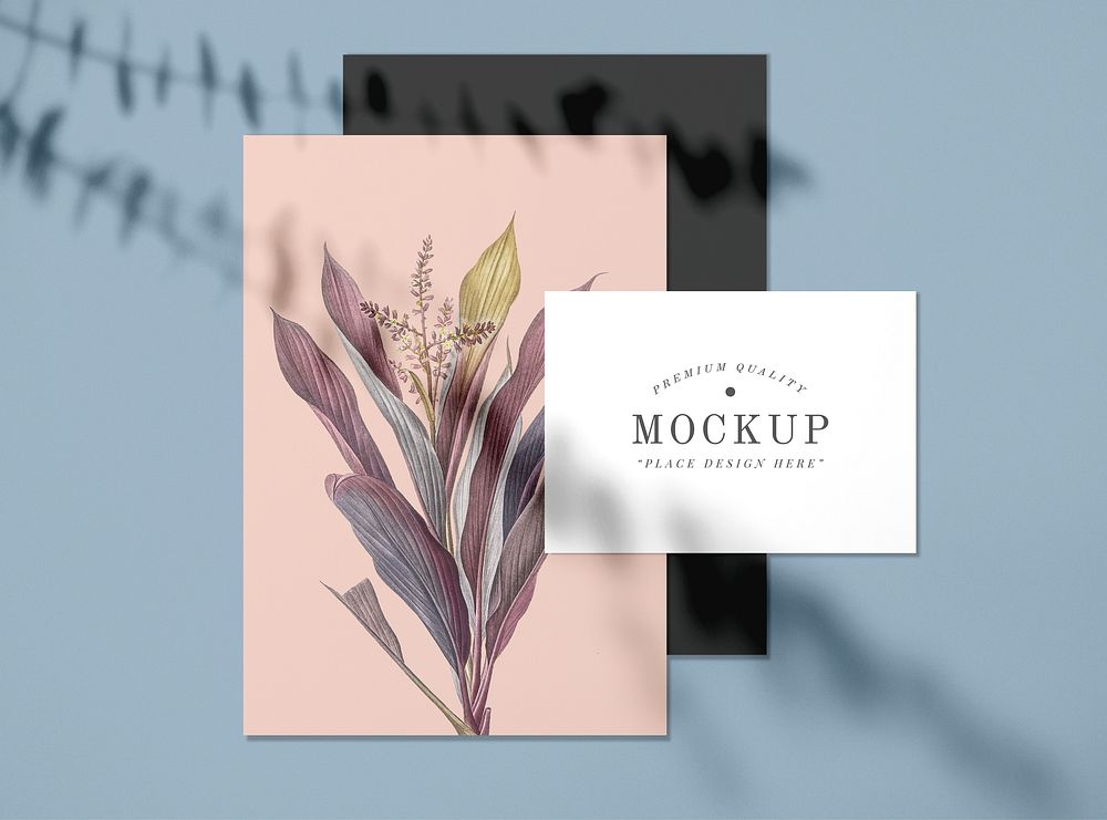 Premium quality floral card mockups psd