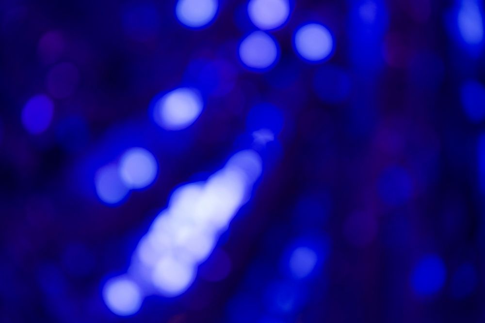 Abstract blue bright bokeh lights