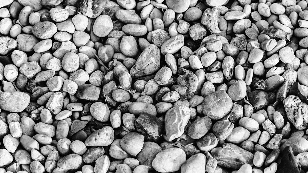 Stones and pebbles negative color