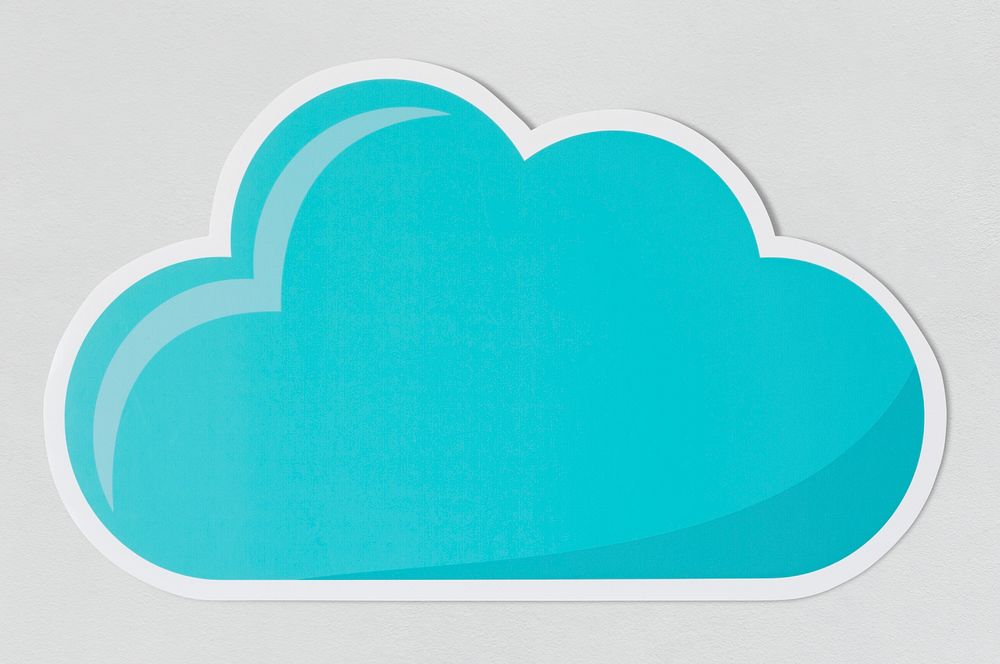 Blue cloud technology symbol icon