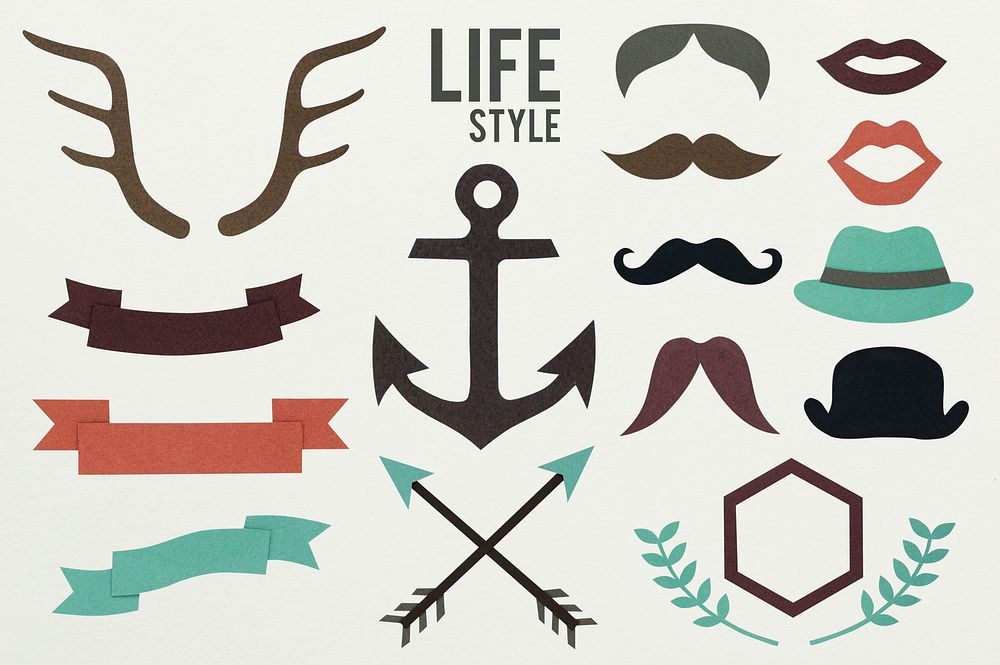 Lifestyle symbols and banners