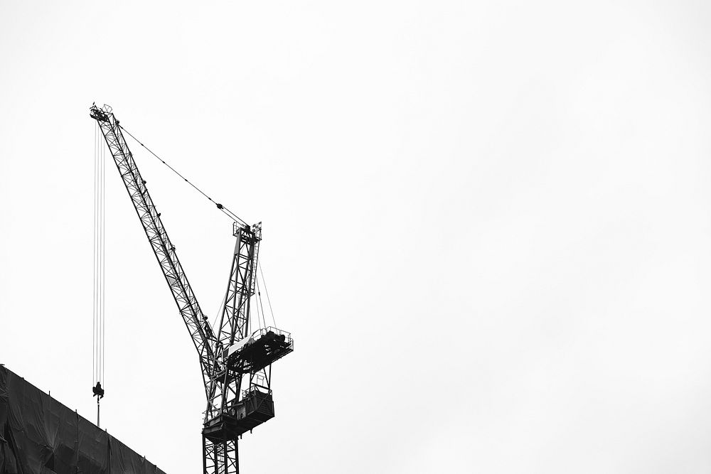Crane in the sky at a construction site