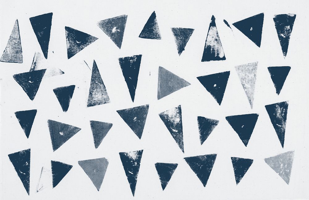 Blue triangle pattern background block prints