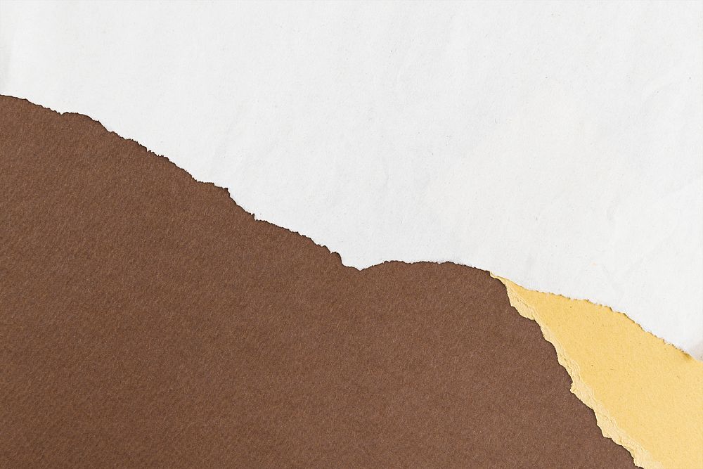Torn paper border mockup psd diy brown and white background