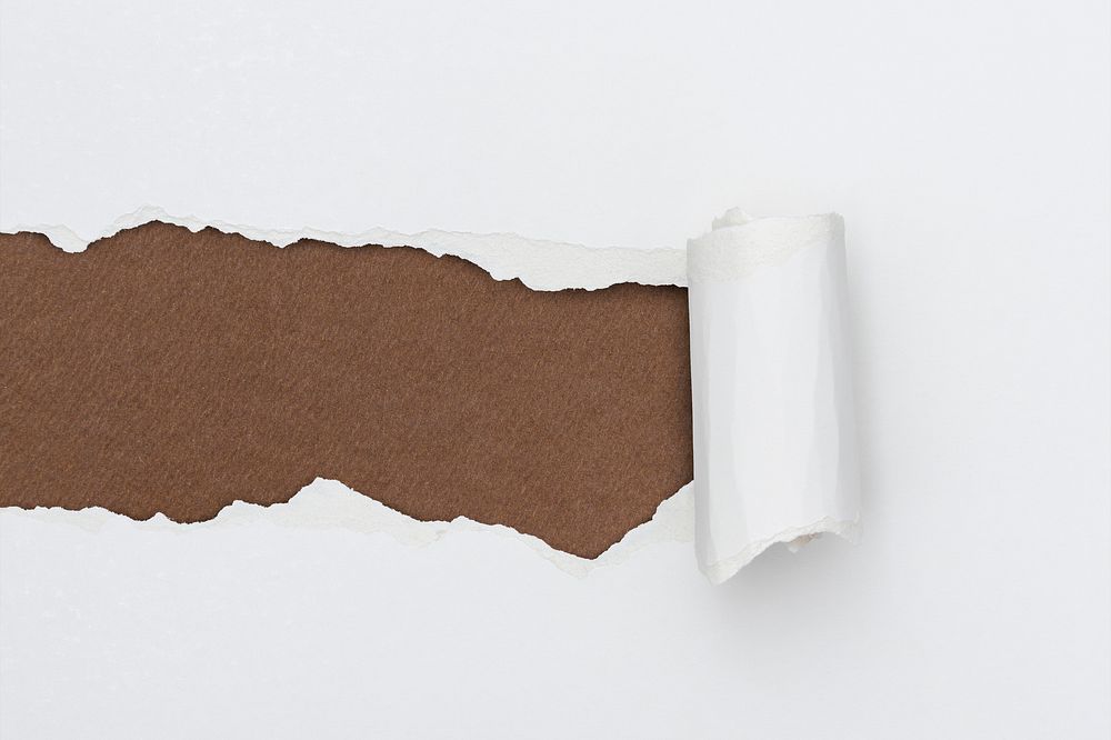 Ripped paper background mockup psd in white handmade craft