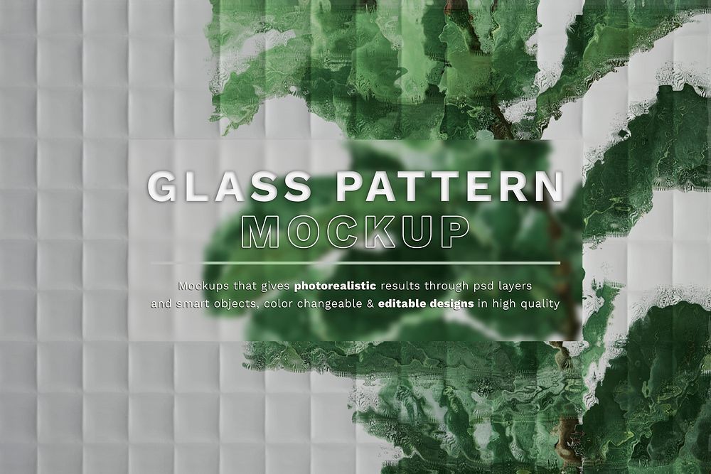 Glass mockup psd with leaf