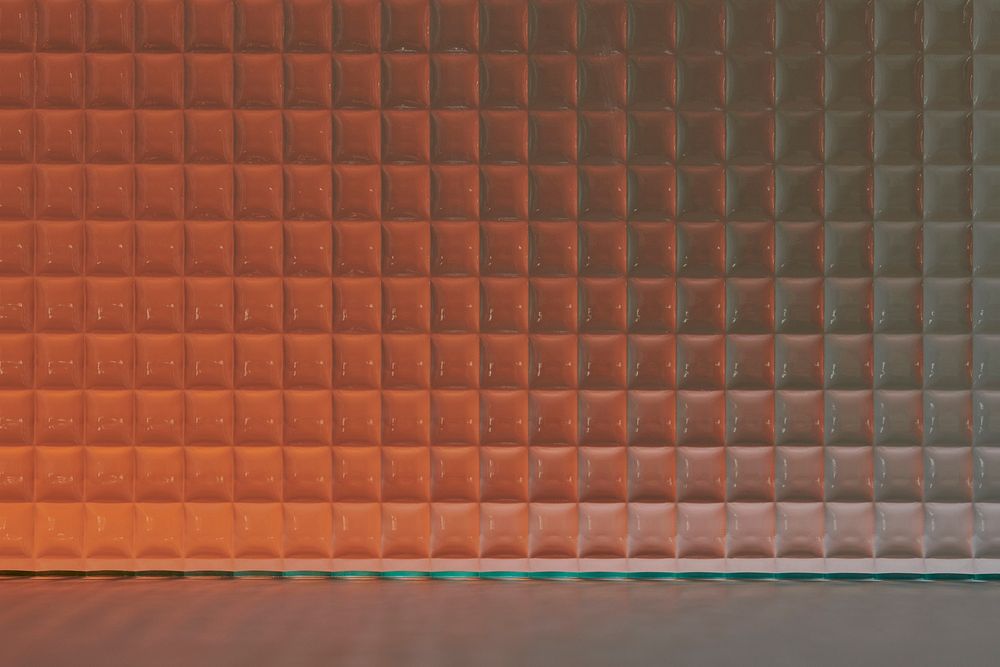 Orange product backdrop with patterned glass