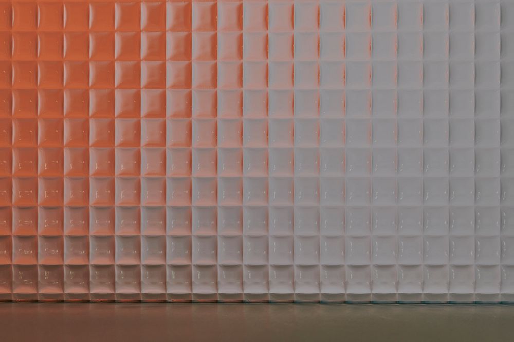 Orange product backdrop with patterned glass