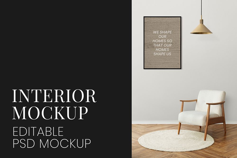 Minimal room interior mockup psd home decor