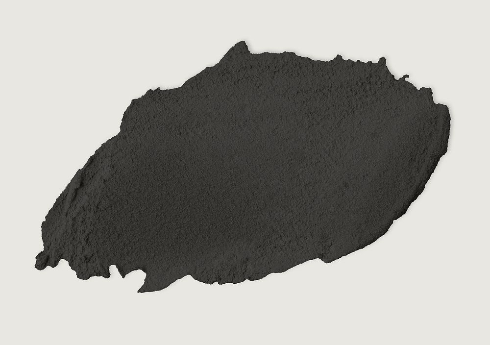 Smeared wet cement texture psd graphic element in black tone