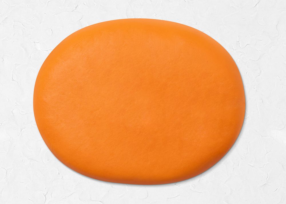 Clay oval geometric shape psd orange cute graphic for kids