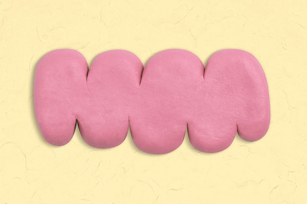 Clay irregular shape psd in pink handmade creative art