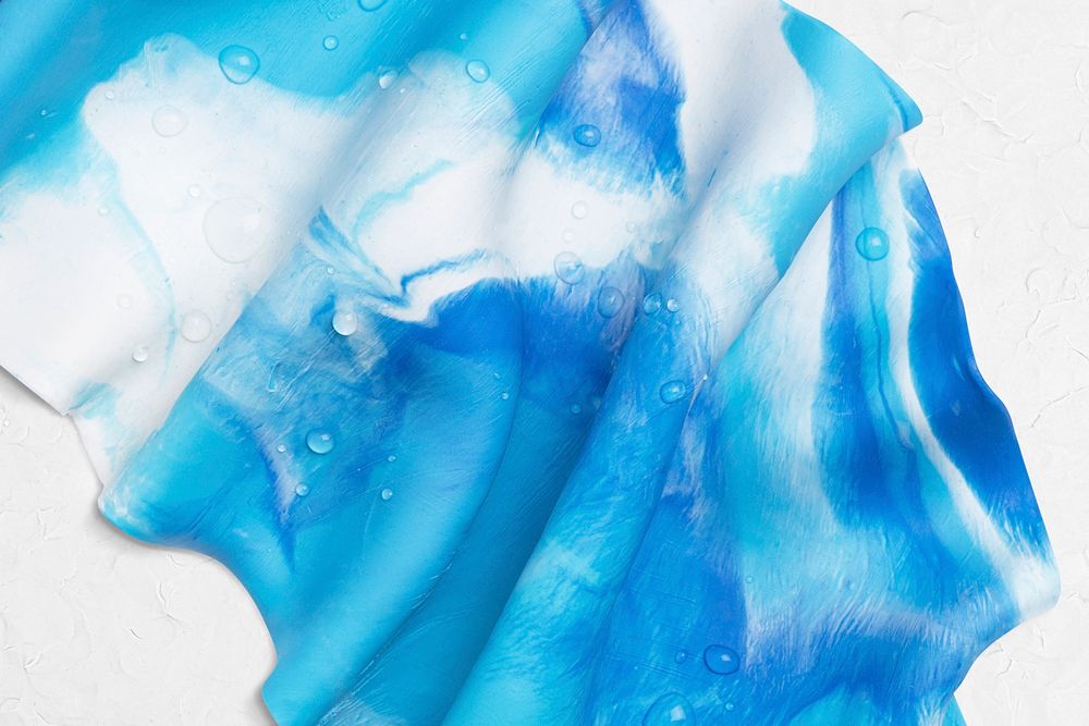 Aesthetic tie dye background psd in blue DIY plasticine clay creative art