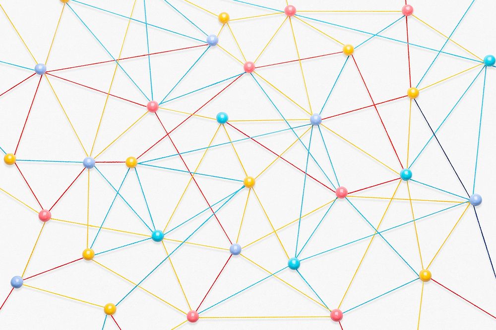 Connecting dots background, network and communication design psd