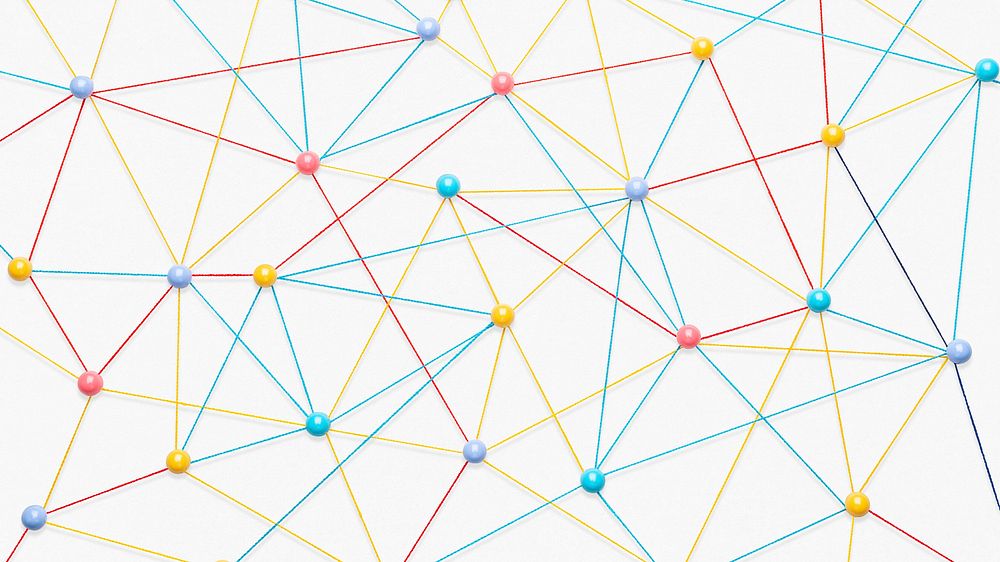 Global communication desktop wallpaper, colorful business network design