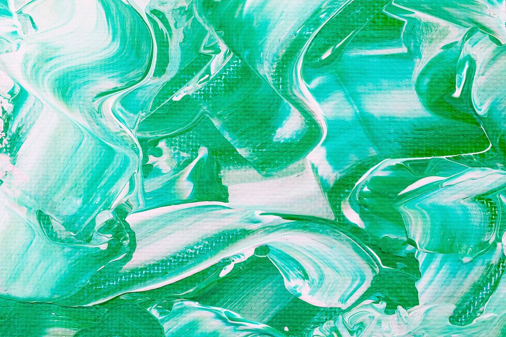 Acrylic paint textured background in green aesthetic style creative art