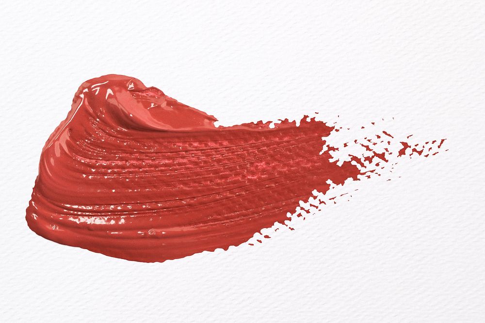 Red paint smear textured brush stroke creative art graphic