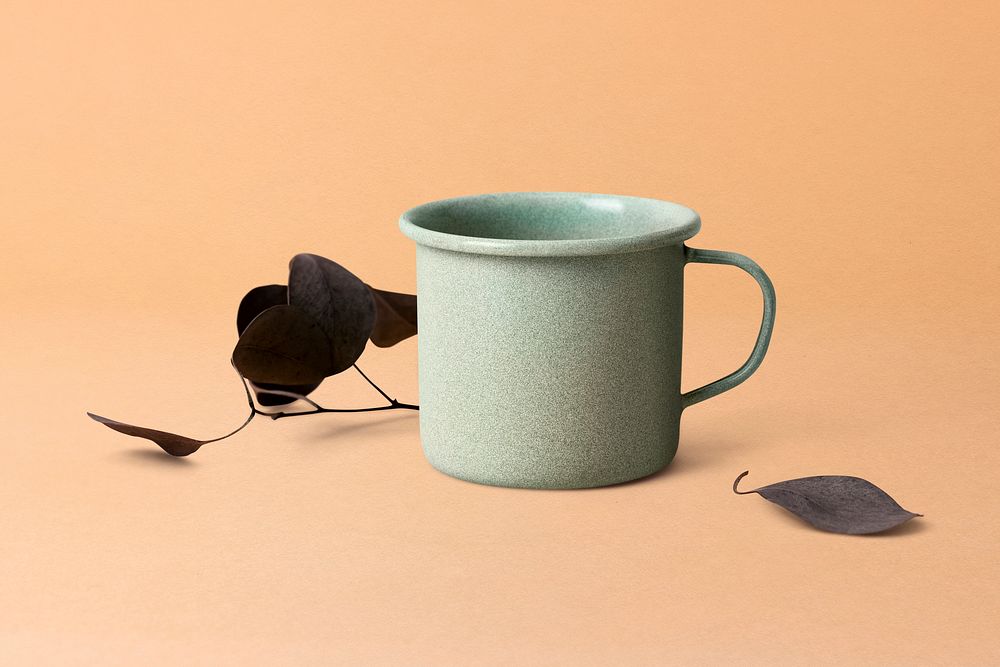 Minimal ceramic mug in green