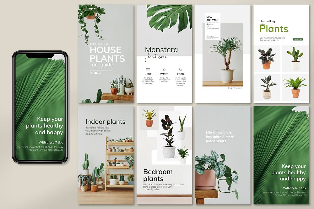 Editable florist vector templates for social media