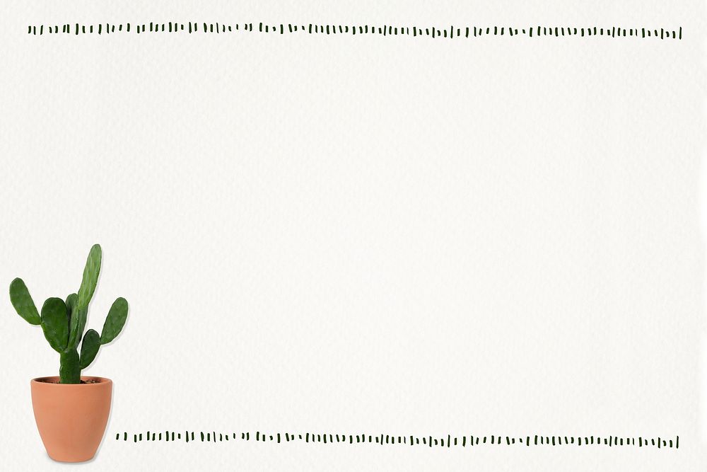 Paper note background psd with cactus plant