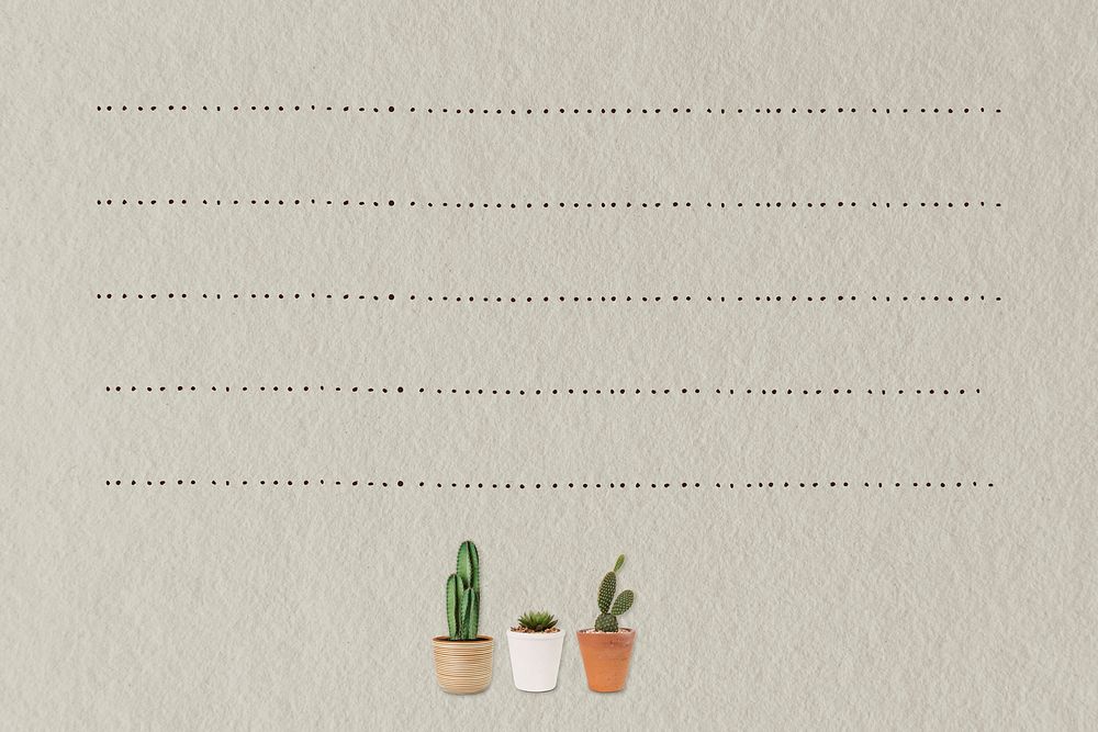 Paper note background psd with cactus plant