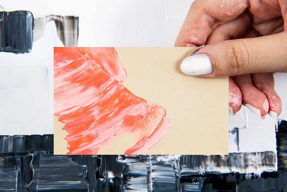 Business card, textured paint background creative branding