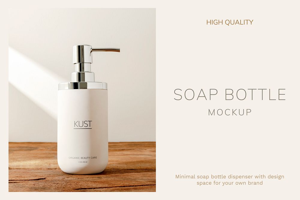Soap bottle mockup psd for beauty and skincare